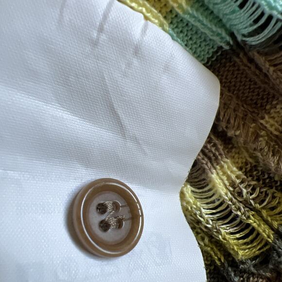 Missoni Cardigan Womens Size It 48 Lace Ribbed Form Fitting Stretch Cotton Retro - Picture 9 of 13